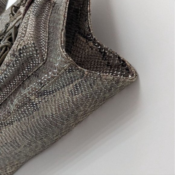 Vintage Snake Skin Pattern Top Handle Bag - Picture 3 of 7